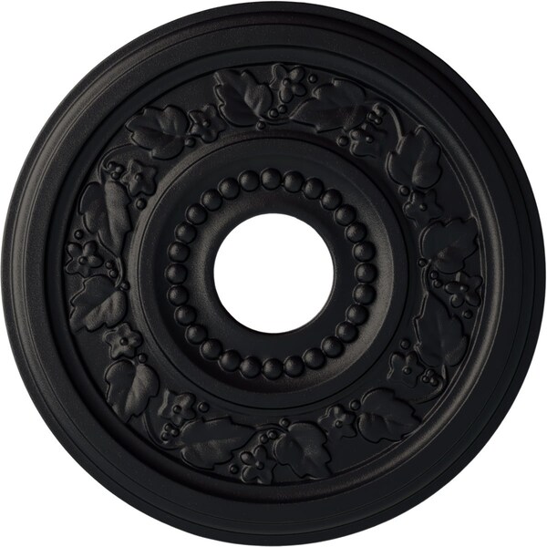 Ekena Millwork Genevieve Ceiling Medallion (Fits Canopies up to 3 1/2"), 16 1/8"OD x 3 1/2"ID x 7/8"P, Steel Gray CM16GNSGS - main